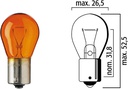 Bombilla Auxiliar Flosser ( 1 Contacto ) P21W / 12V / BA15S / AMBAR / BLISTER / BOSCH-