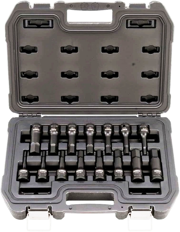 Juego / Dados / Hexagonal Raiz 1/2" / 15 Piezas / MM y SAE / DEWALT / DEWALT-