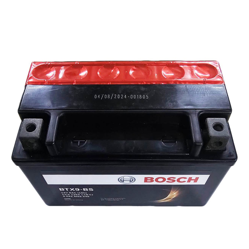 Bateria Moto BTX9-BS / YTX9-BS / PULSAR 200 NS / HONDA ELITE 125 / 8 Ah / BOSCH-