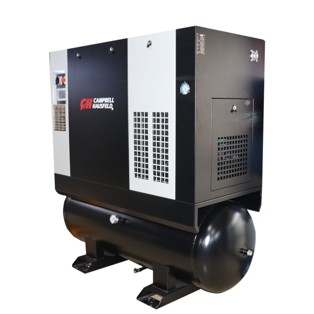 Compresor de Tornillo 15 HP 132 Gal 116 PSI CAMPBELL HAUSFELD / 230V Trifasico / NEGRO / BOSCH-