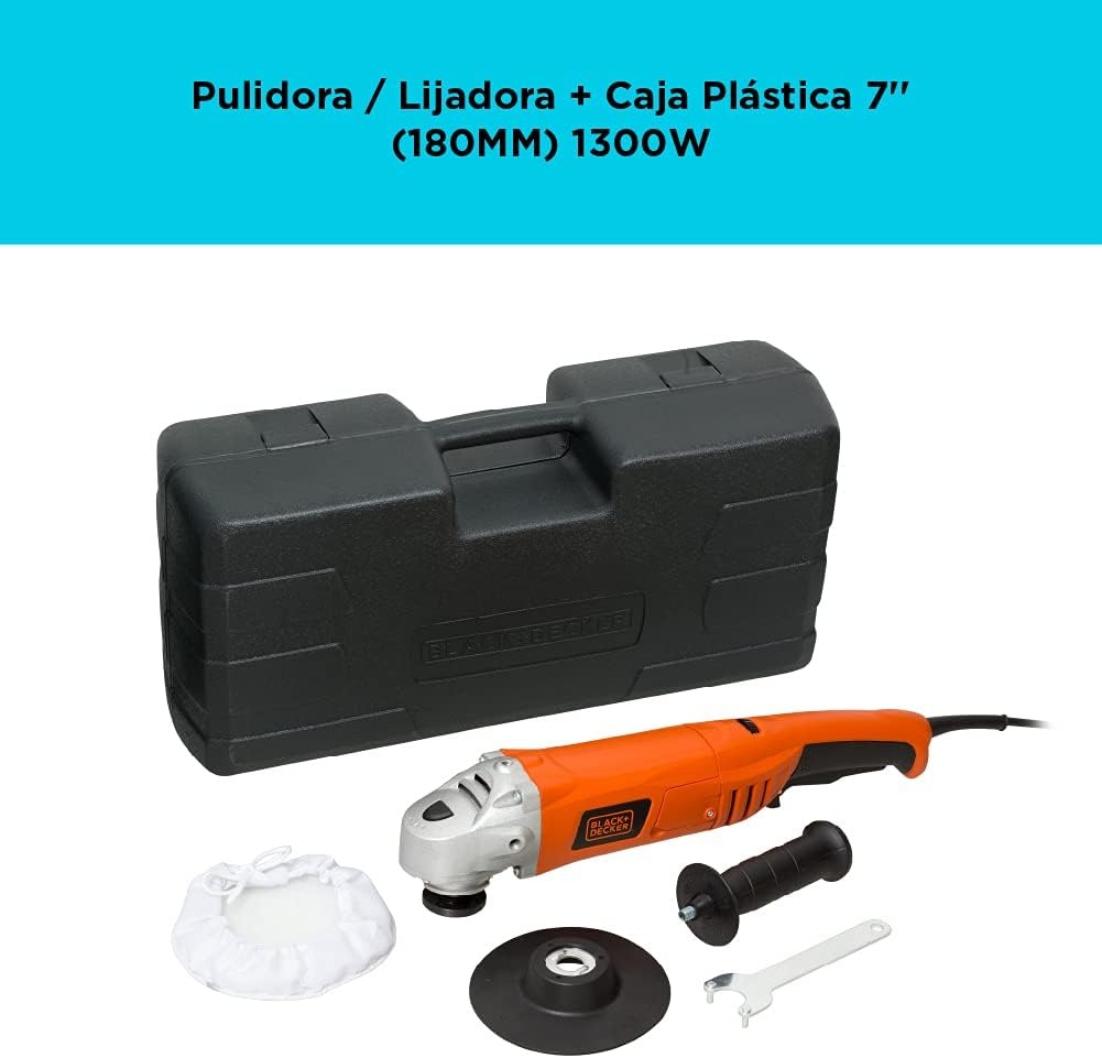 Pulidora Black Decker 7" V.V. 1300 Watt 1000-3000RP- 4-A-2-B