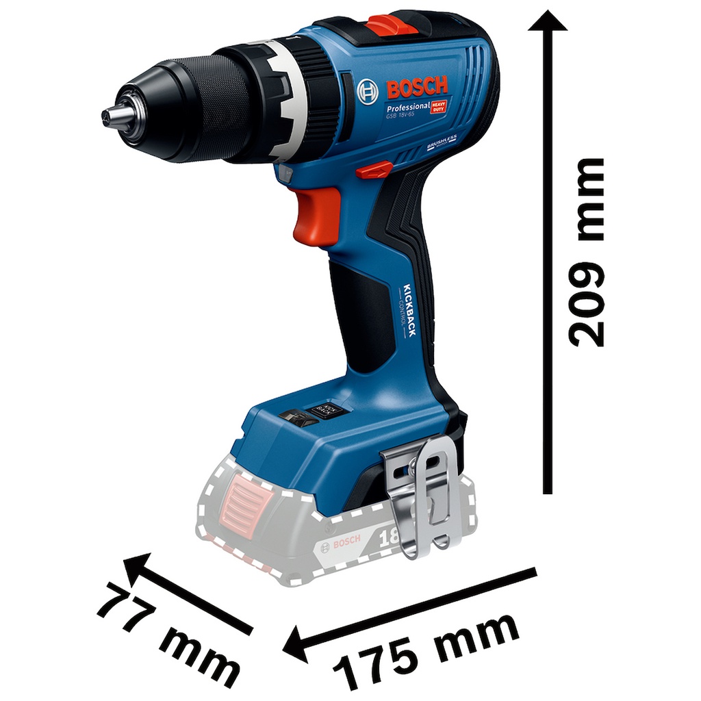 Combo Taladro  GSB 18V-65 + GDX 18V-285 / 2 Bateria 1 Cargador / 18 Volt / BOSCH-