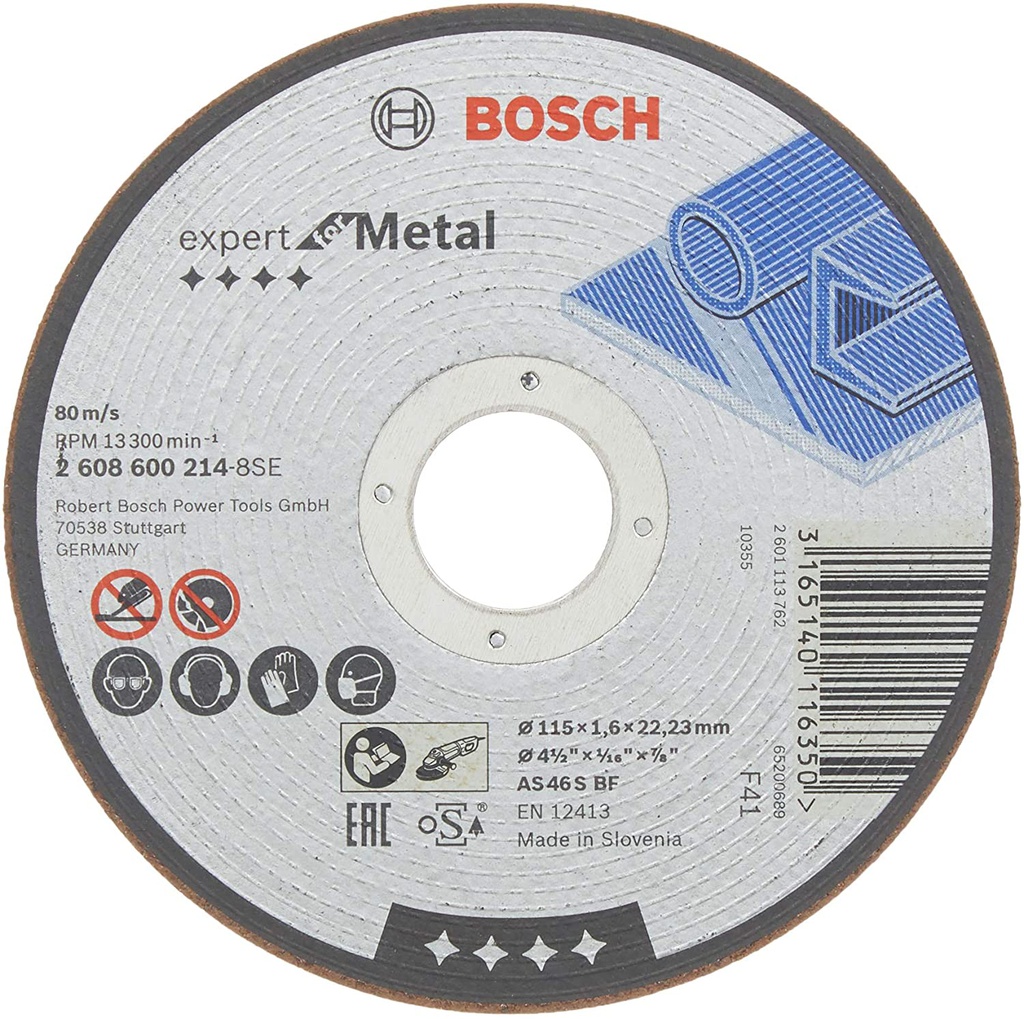 Disco abrasivo 4 1/2" X 1.6 mm Corte metal / EXPERT / 4 1/2" X 1/16" X 7/8" (115 X 1.6 X 22.23MM) BOSCH-
