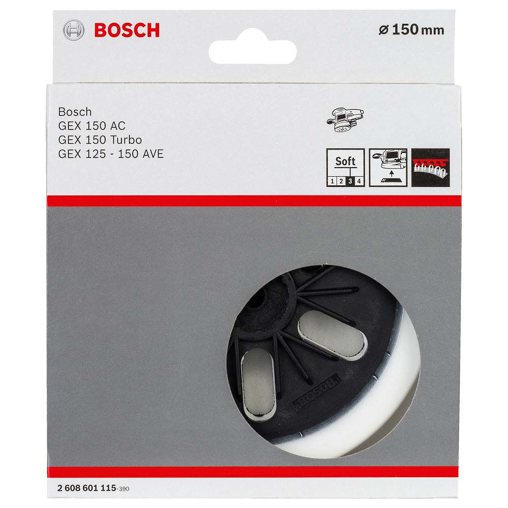 Plato Lijadora GEX 125-150 AVE BOSCH / 6" Velcro 6 Hoyos / BOSCH-TABLA-5