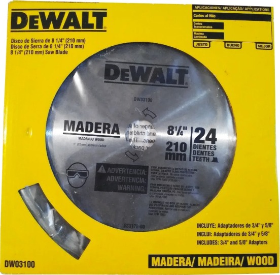 Disco Sierra Circular 8 1/4" 24D / DEWALT-Tabla-1