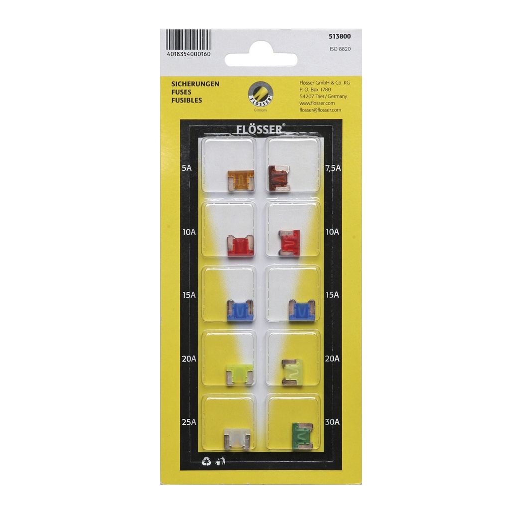 Fusible FLOSSER / SET / Uña / 5 / 7.5 / 10 / 15 / 20 / 25 / / BOSCH-
