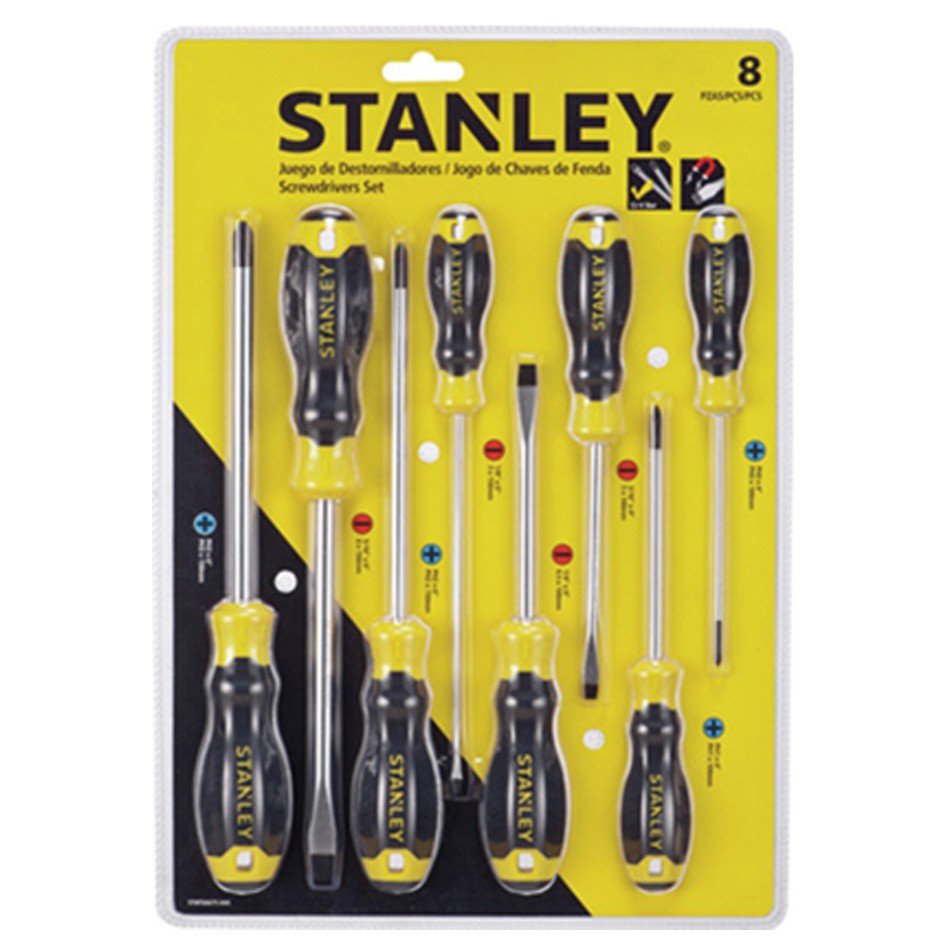 Desarmadores KIT STANLEY de 8 PZAS / PHILIPS CASTIGADERA / DEWALT-(B2)-16-E-3-A