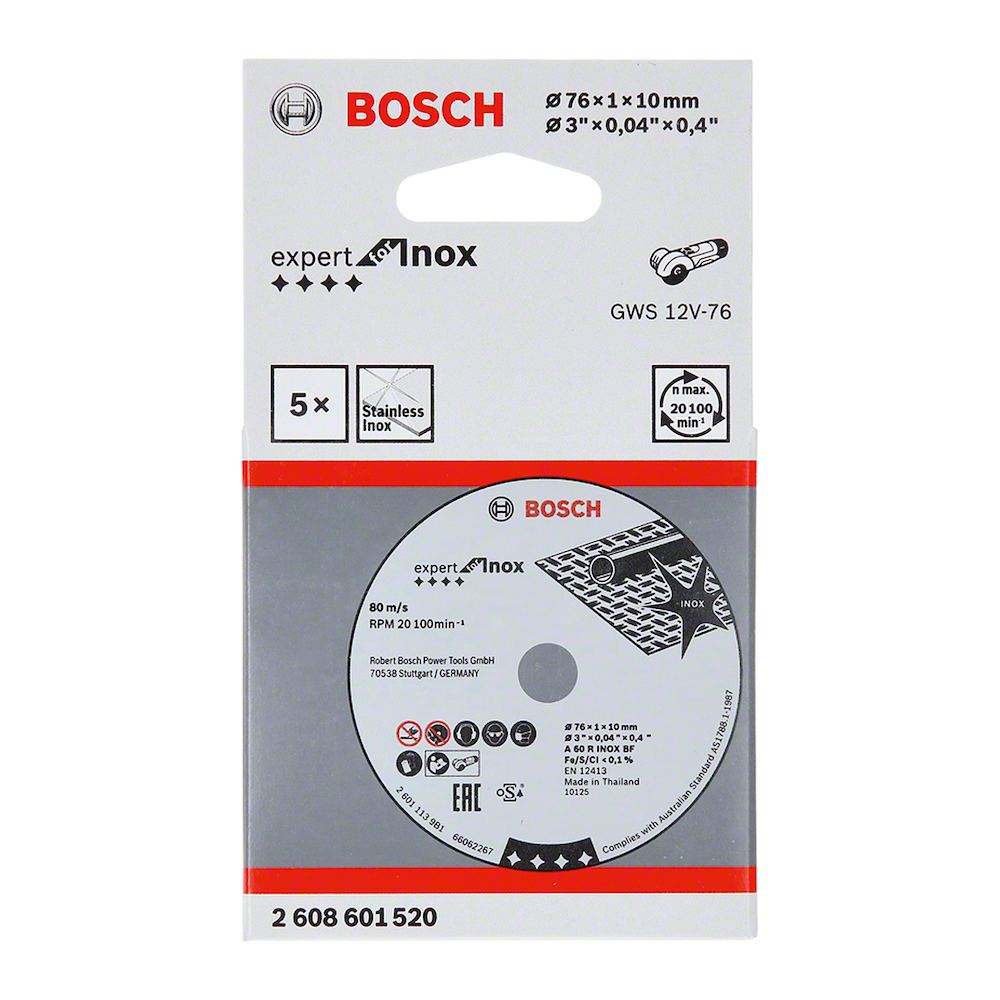 Disco abrasivo 3" x 3/64 Corte metal BOSCH / BOSCH-TABLA-6