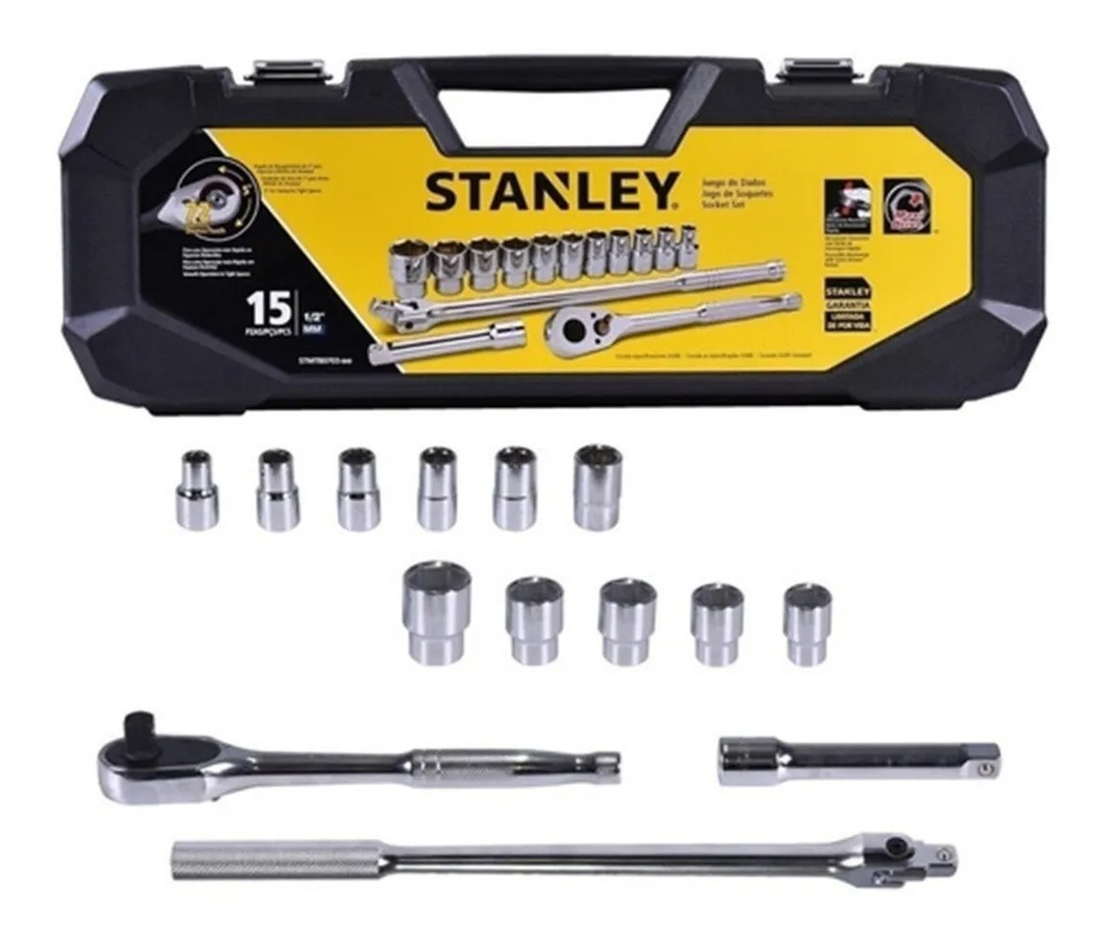 Juego / Dados / Corto 1/2" / 15 Piezas 6 puntos / MM / STANLEY / DEWALT-5-D-3-D