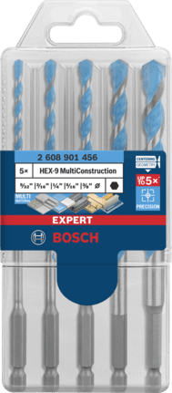 Broca MultiConstruccion HEX  5/32" / 3/16"/ 1/4" / 5/16" / 3/8" EXPERT / BOSCH-TABLA-5