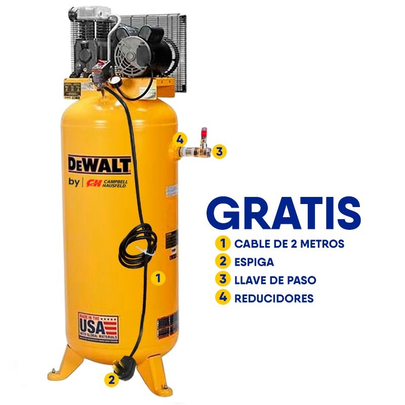 Compresor 3.7 HP 60 Gal DEWALT DXCM602 / AMARILLO / DEWALT-