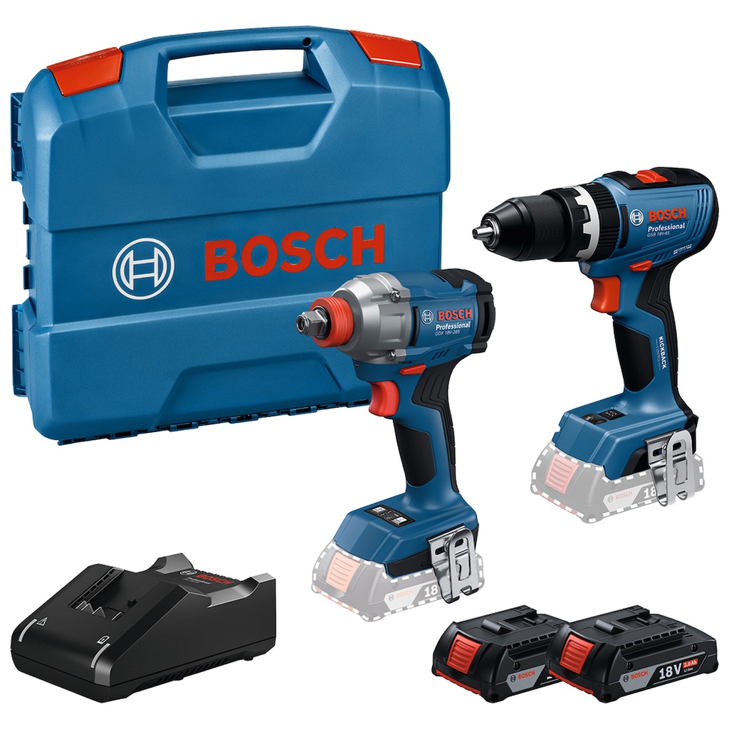 Combo Taladro  GSB 18V-65 + GDX 18V-285 / 2 Bateria 1 Cargador / 18 Volt / BOSCH-