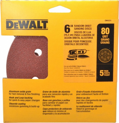 [DW4331] Lija Circular Gex Top 6" G80 DEWALT / DEWALT-6-E-4-C