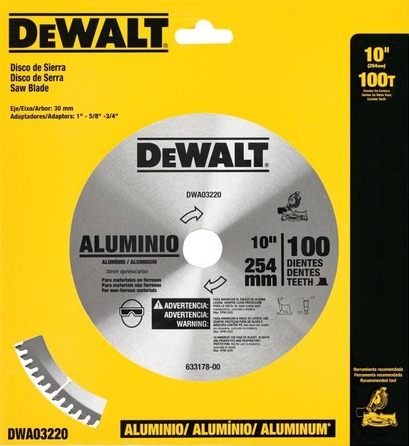 [DWA03220] Disco Sierra Circular 10" DEWALT 100 Dientes Aluminio / Eje 5/8 / 3/4 / DEWALT-2-Tabla-6