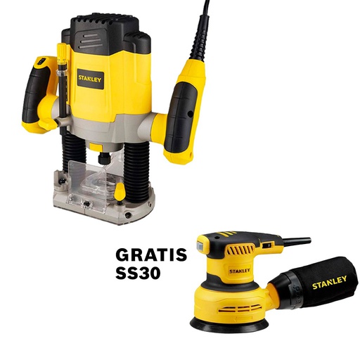 [SRR1200-B3] Router 1 3/4 HP STANLEY 1200W + Lijadora SS30 / DEWALT-6-A-1-A