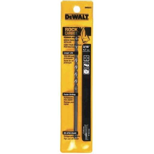[DW5223] Broca Concreto DeWalt Rock CARBIDE 3/16" x 6" / DEWALT-Tabla-4