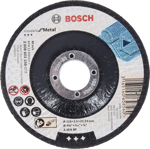 [2608603159] Disco abrasivo 4 1/2" Corte metal / STANDARD / 4 1/2" X 3/32" X 7/8" (115 X 2.5 X 22.23MM) / BOSCH-