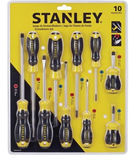 [STMT66676-840] Desarmadores KIT STANLEY de 10 PZAS / PHILIPS CASTIGADERA / DEWALT-(B2)-17-C-3-C