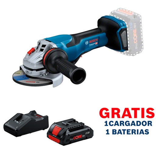 [19H6-AE0] Amoladora 5" GWS 18V-15 P / BITURBO / BARETOOL / GRATIS 1-BATERIA + 1-CARGADOR / BOSCH-7-E-3-H