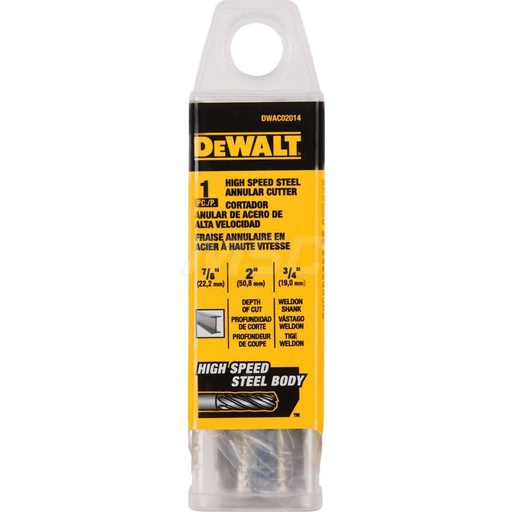 [DWAC02014] Broca Anular DEWALT 22,2 mm / 7/8" x 2" / DEWALT-TABLA-2