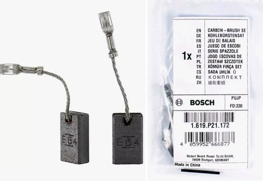 [1619P21172] Carbones Amoladora GWS 12-125 S / GGS 30 LS / E64 / BOSCH-1-D-2-E-6