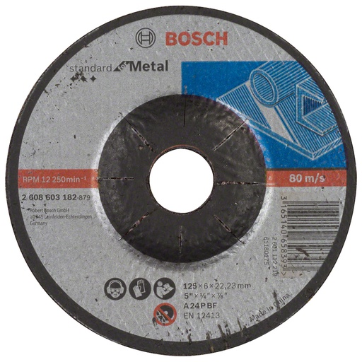 [2608603182] Disco abrasivo 5" pulir metal / STANDARD / 5" X 1/4" X 7/8" (115 X 6 X 22.23MM) BOSCH-7-D-3