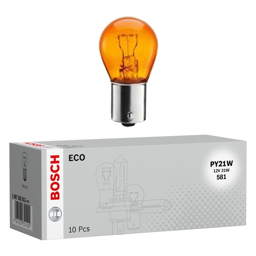 [1987302812] Bombilla Auxiliar BOSCH 667101 PY21W / 12V / BAU15S / AMBAR / BOSCH-11-C-1