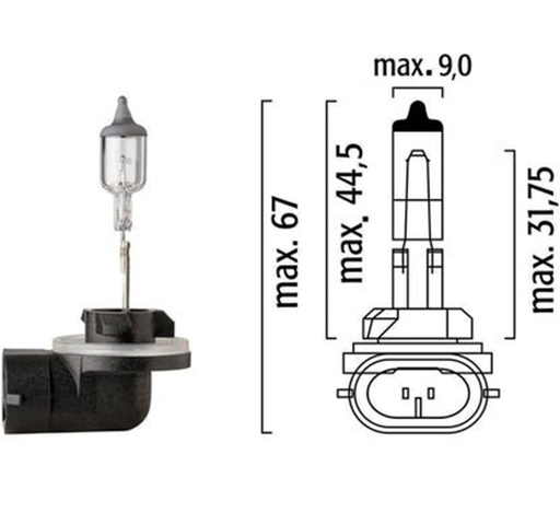 [881] Bombilla Flosser H27W/2 / PGJ13 / 12V / 27 W / H19 / BOSCH-10-C-1