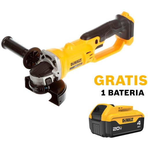 [DCG412B-OF1] Amoladora 4 1/2" DEWALT 20V / BARETOOL / GRATIS DCB204 / DEWALT-(B2)-17-C-1-A