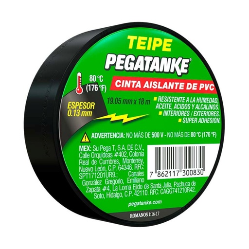 [PVPT143] Cinta Aislante 18 Metros x 3/4"  No inflamable / PEGATANKE / DEWALT-5-C-3-A-1