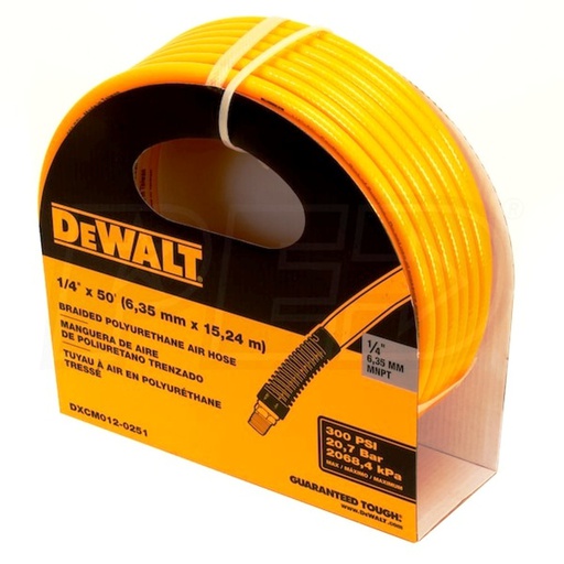 [DXCM012-0251] Manguera de 15 Metros ( 50 Pies ) Conector 1/4" Grosor 1/4" / POLIURETANO / DEWALT / DEWALT-1-E-3-A-3