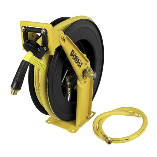 [DXCM024-0344] Manguera Con Carrete de 15 Metros ( 50 Pies ) Conector 1/4" Grosor 1/2" / CAUCHO / DEWALT / DEWALT-