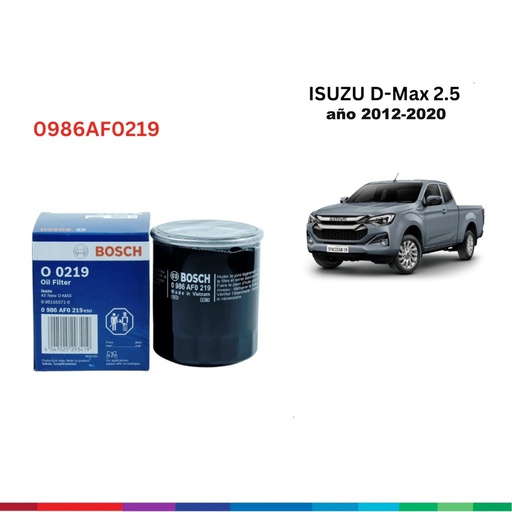 [0986AF0219] Filtro Aceite BOSCH PH11747 / ISUZO D-MAX 2012-2020 / BOSCH-