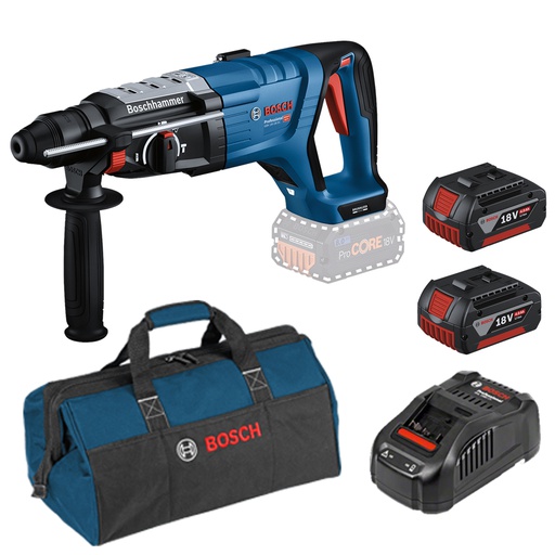 [1919-000-COMBO] Martillo Perforador 2 KG GBH 18V-28 DC / 2 Bateria 4 Amp / Cargador 8 Amp / Maletin / BOSCH-