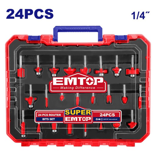 [ULRRT24142] Juego de Fresas para Router de 24 Piezas / EMTOP / DEWALT-TABLA 1