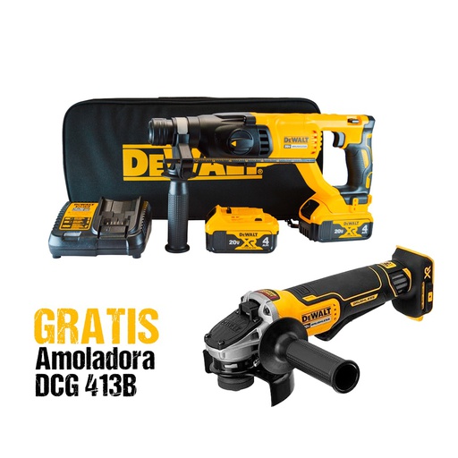 [DCH133M2-413B] Combo Taladro DCH133M2 + DCG413B / 2 Bateria 1 Cargador / 20 Volt / DEWALT-6-A-3-C/17-C-2-H