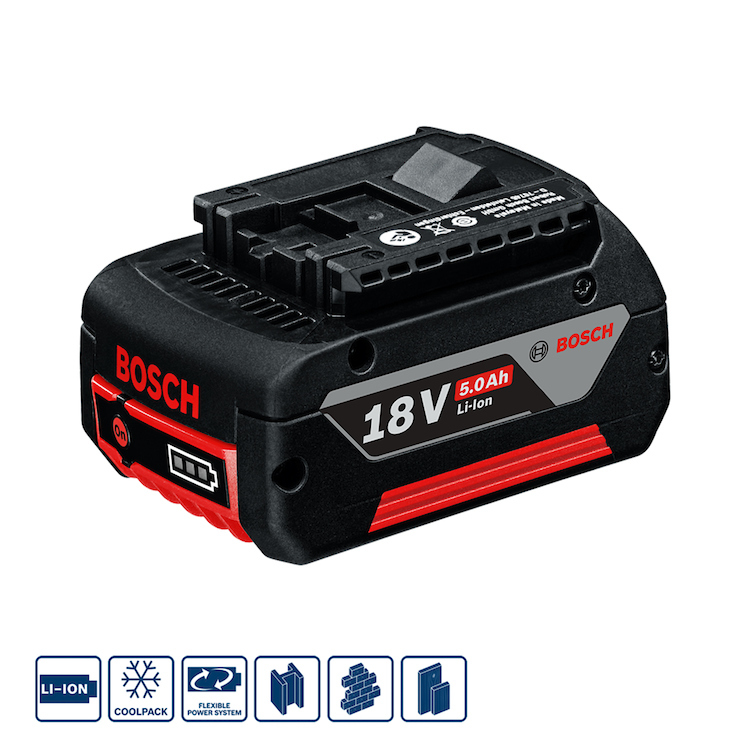 Bateria BOSCH 18 V Taladro Inalambrico LITHIUM-IO / 5.0 Ah / BOSCH-