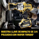 Pistola de Impacto 3/4" DCF964GH1 / 1- BATERIA  5 Ah / 1,420 ft/lbs ( 1,925 nm )  / DEWALT-
