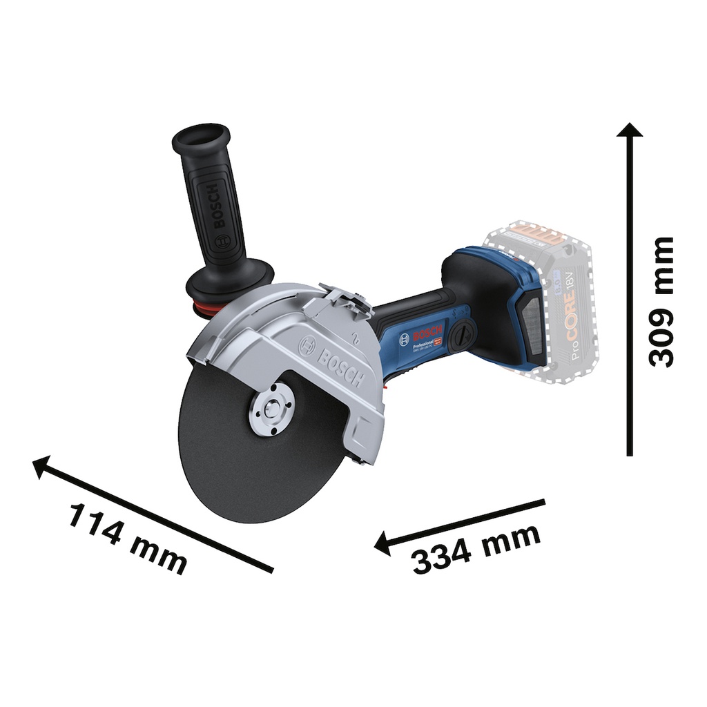 Amoladora 7&quot; GWS 18V-180 PC / BITURBO / BARETOOL / BOSCH-