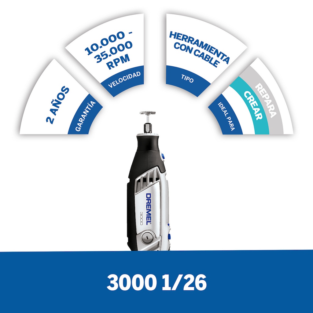 Moto Tool Dremel 3000 26 Accesorios / BOSCH-8-C-2-E