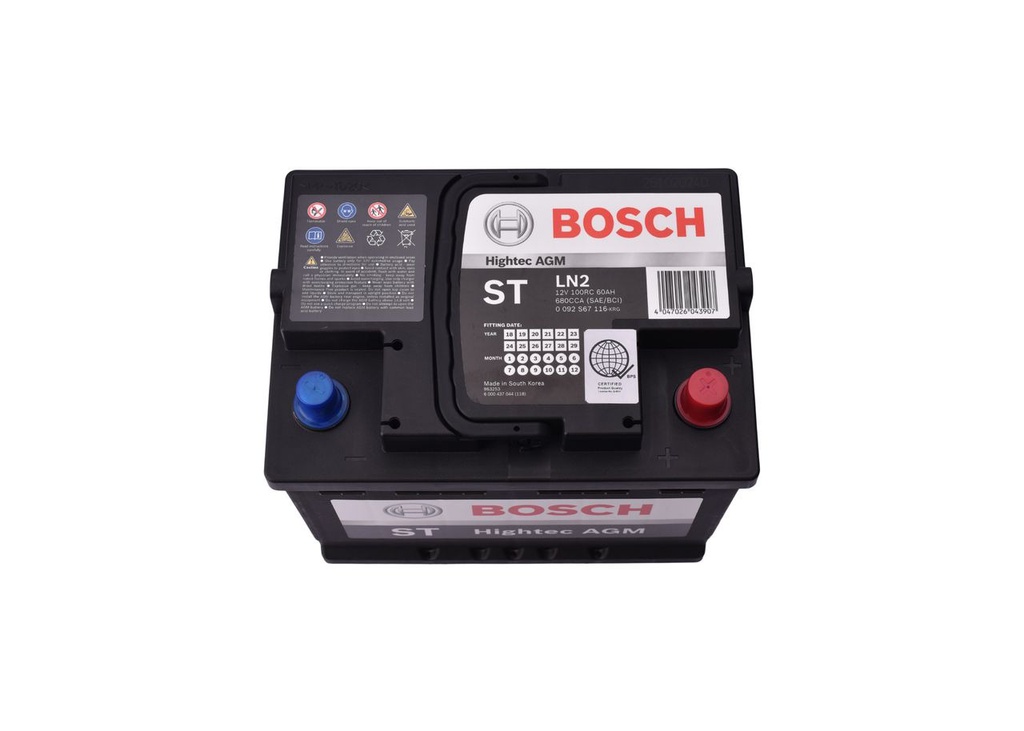 Bateria Carro BOSCH / 55559 / AGM / 680 CCA / 60AH / LN2-AGM / BOSCH-