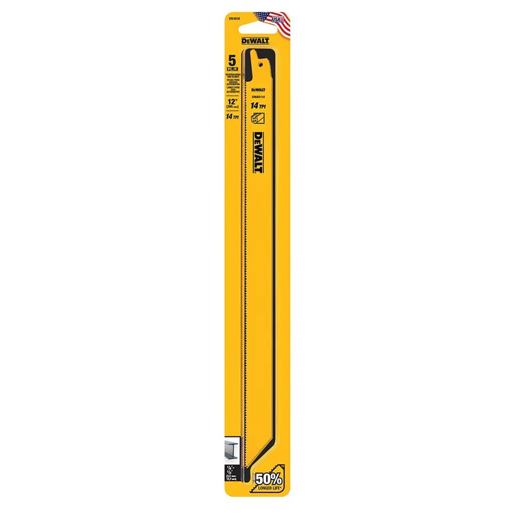 Sierra / 'Cuchilla Sable 12" DW4838  Metal 12" Largo / 5 Unidades / DEWALT-Tabla-4