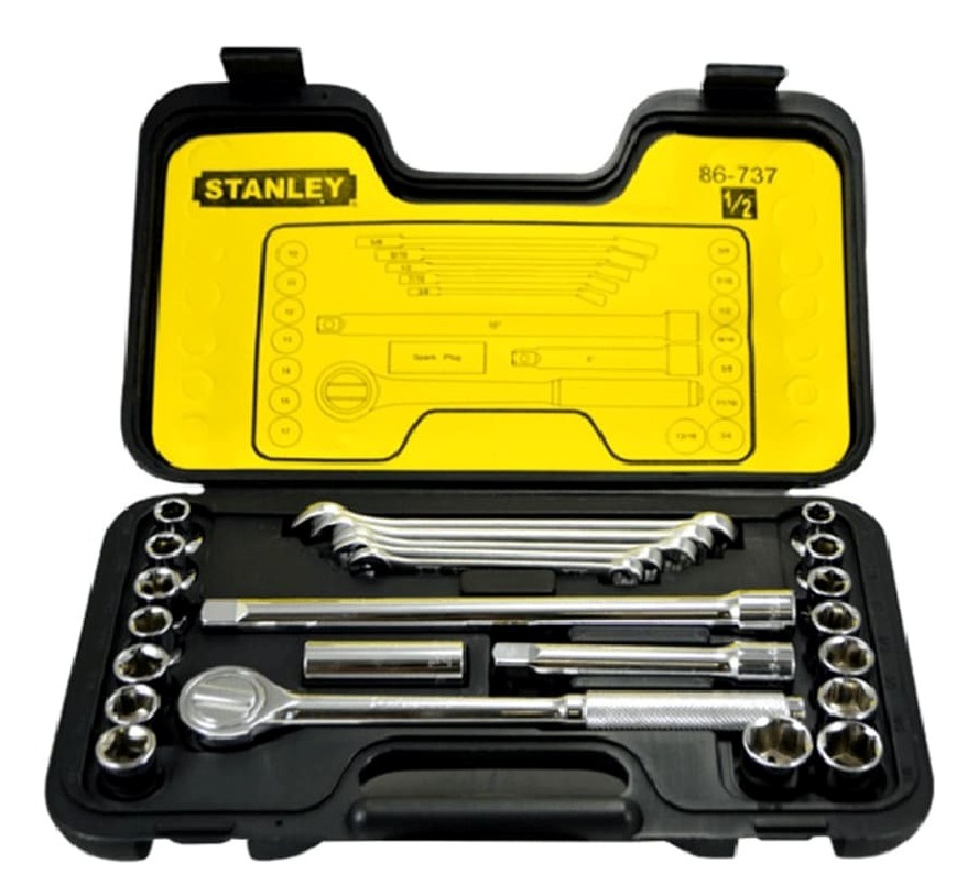 Juego / Dados / Corto 1/2" / 25 Piezas 6 puntos / MM y SAE / STANLEY / DEWALT-5-D-3-C