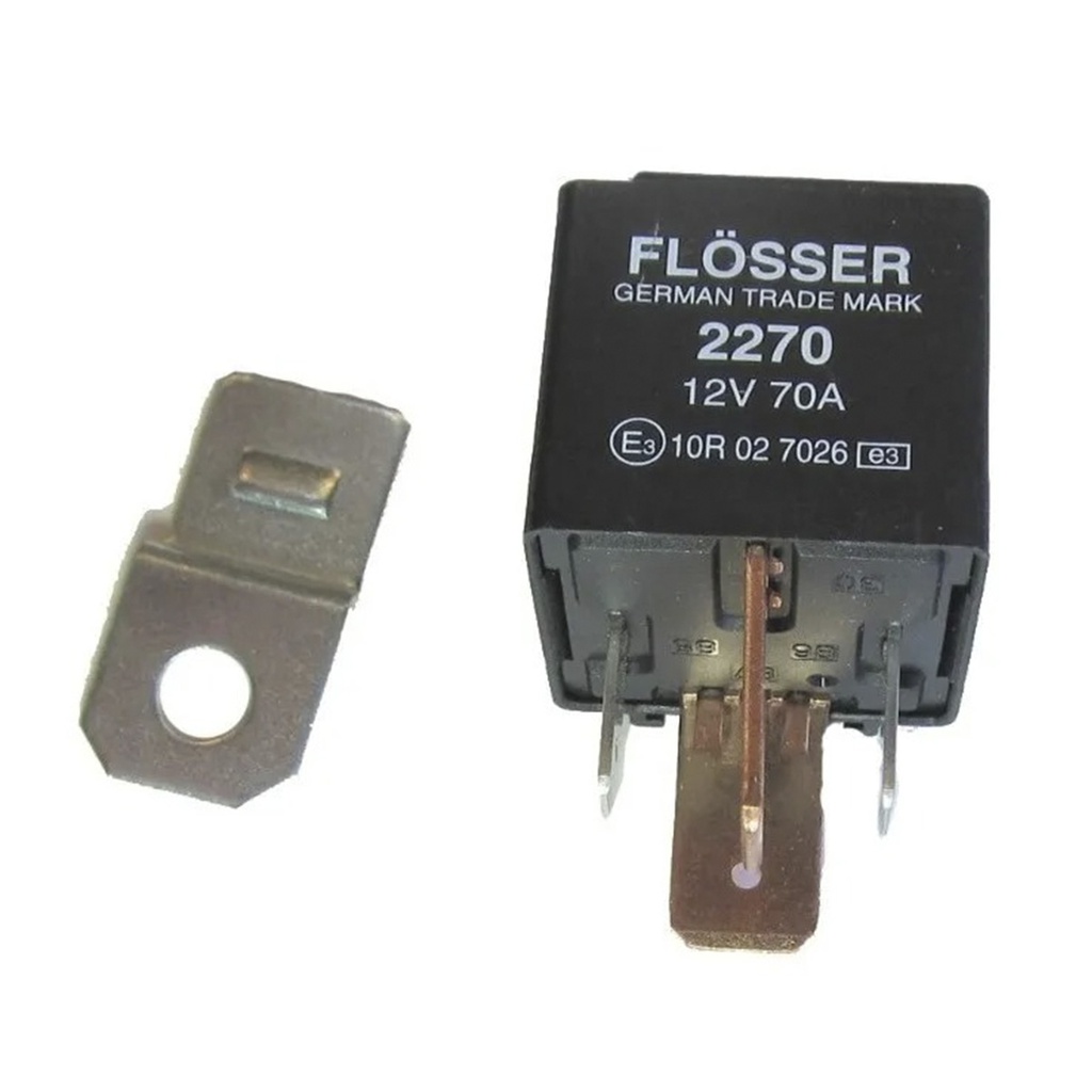 Relay FLOSSER 12V / 70 Amp 4 Terminales 87 / BOSCH-