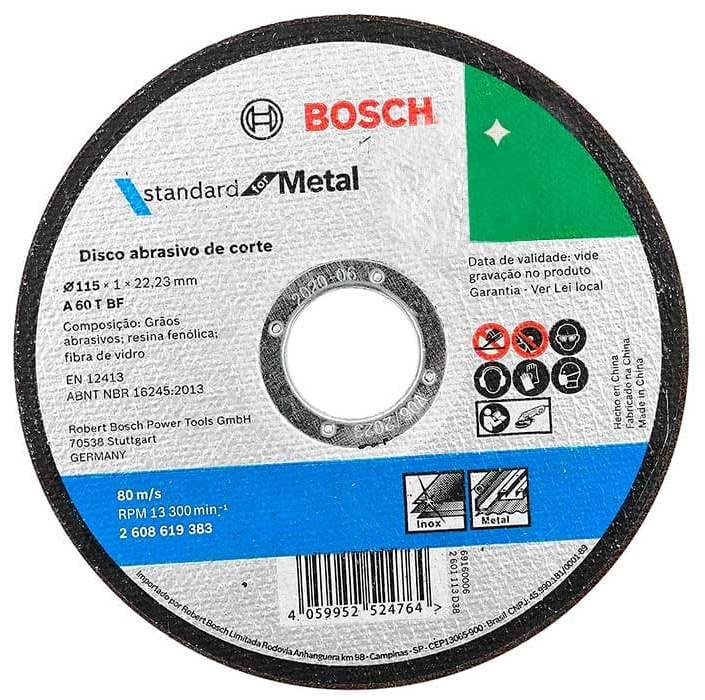 Disco abrasivo 4 1/2&quot; X 1 mm Corte INOXIDABLE / 4 1/2&quot; X 3/64&quot; X 7/8&quot; (115 X 1 X 22.23MM) / BOSCH-7-C-3-A
