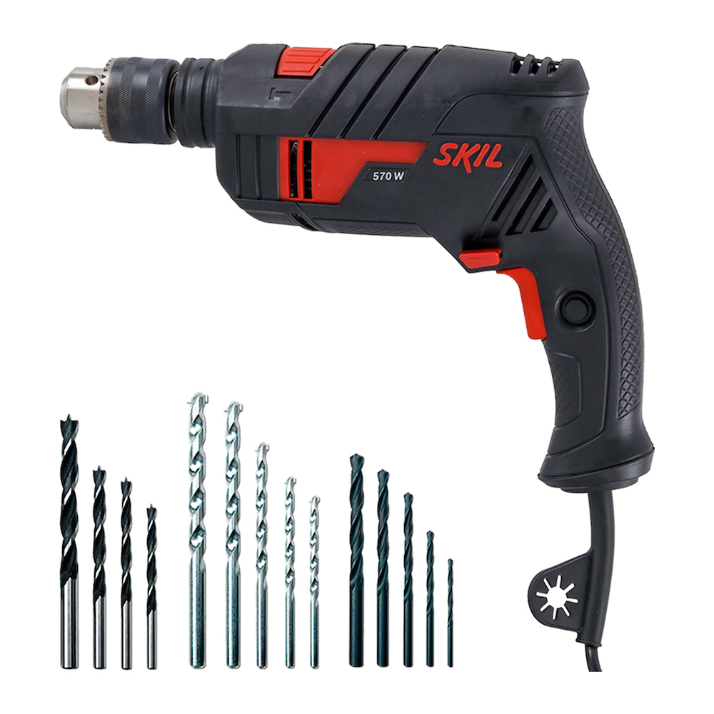 Taladro 1/2&quot; SKIL 6555 V.V Con Percutor RE SKIL /+ BROCAS / 570W / BOSCH-14-B-3-B