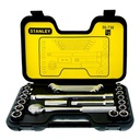 Juego / Dados / Corto 1/2" / 25 Piezas 6 puntos/MM y SAE/STANLEY/DEWALT-6-A-3-C