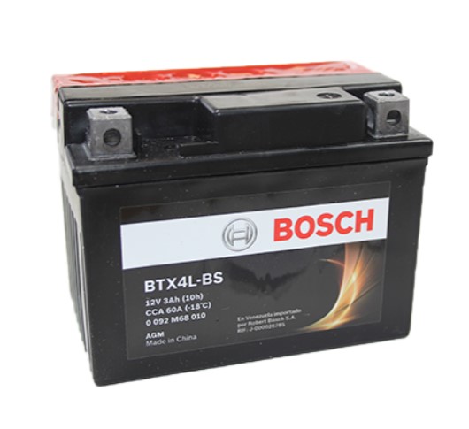 Bateria Moto BTX4L-BS / YTX4L-BS / BOSCH / 3 Ah / HONDA NAVI 110 / BOSCH-