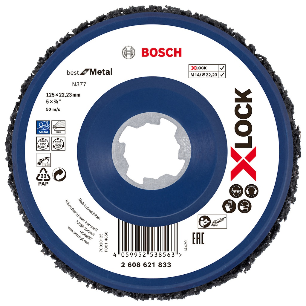 Disco Fibra 4 1/2&quot; Limpieza / Remocion pintura / XLOCK / BOSCH-