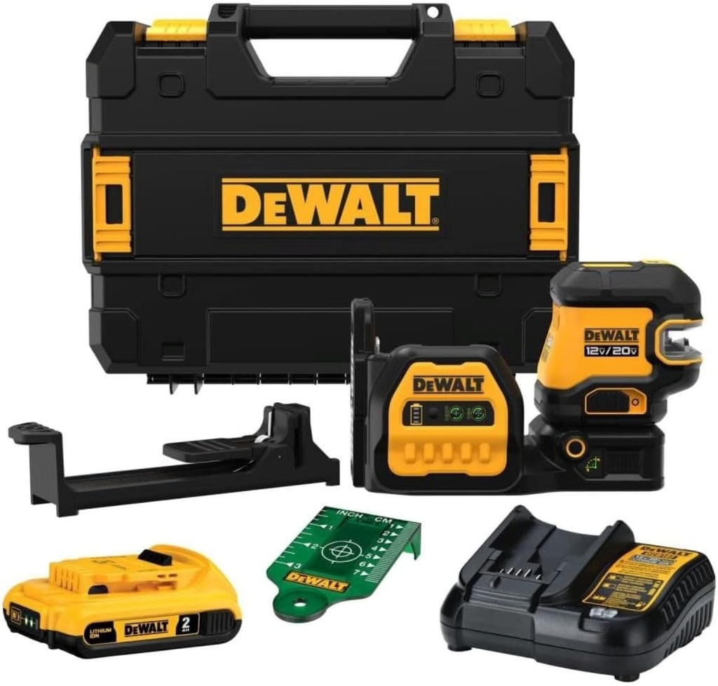 Nivel Laser Autonivelante 2 Lineas Vertical horizontal / LINEA VERDE / 12V-20V / + 5 Puntos / DEWALT-